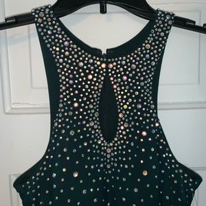 Dark green prom dress